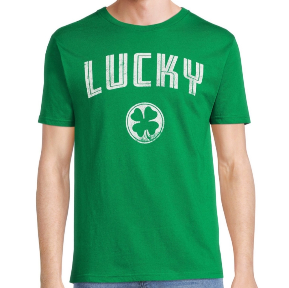 NWT "LUCKY" Men's Graphic Tees (sizes XL & XXL) Green Shamrock